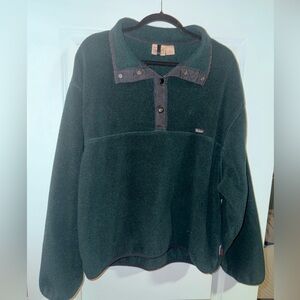 Vintage Woolrich Wool Rich Snap Fleece Pullover Green 90s to early 2000s XL